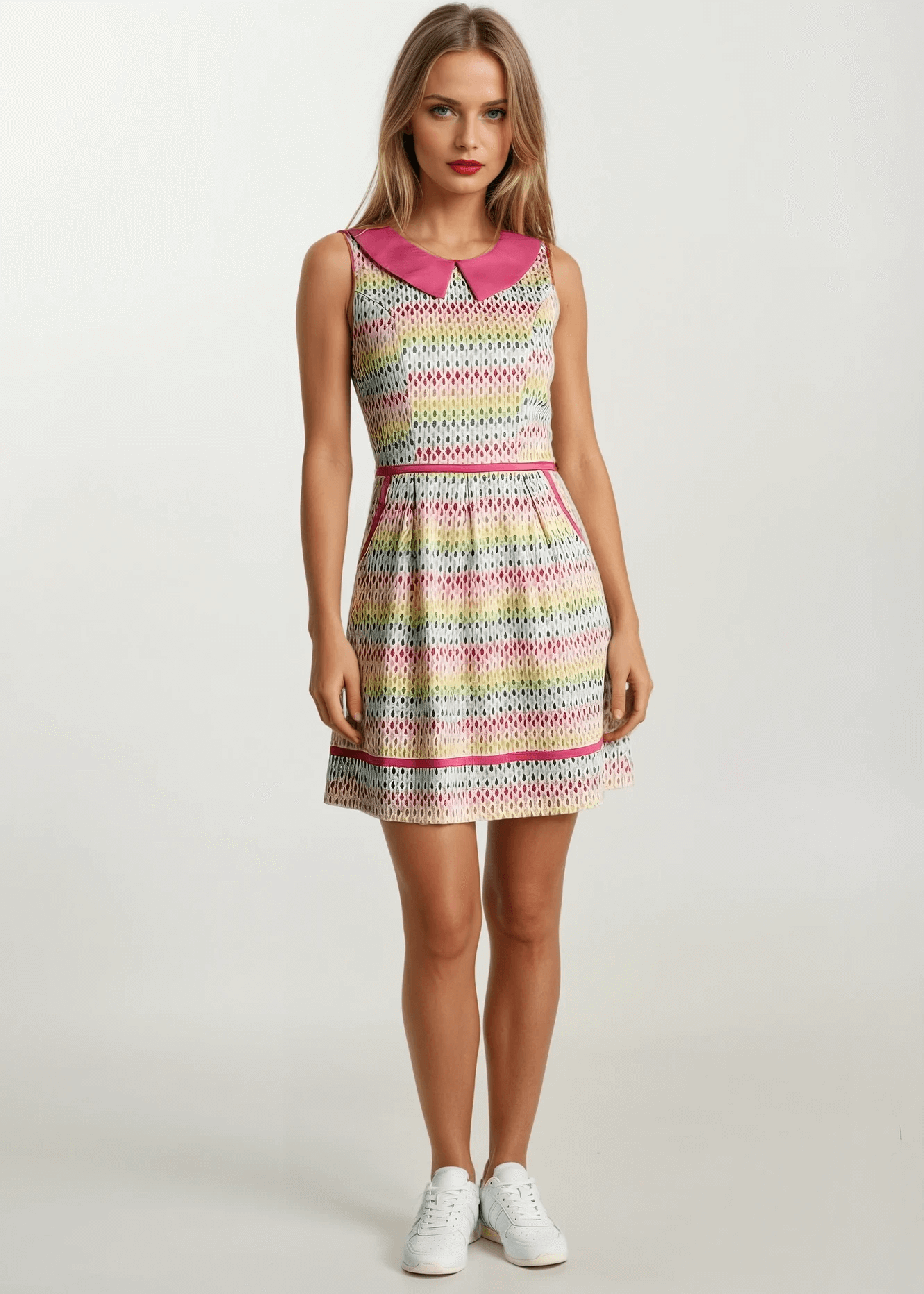 Rainbow Drop Collared Dress