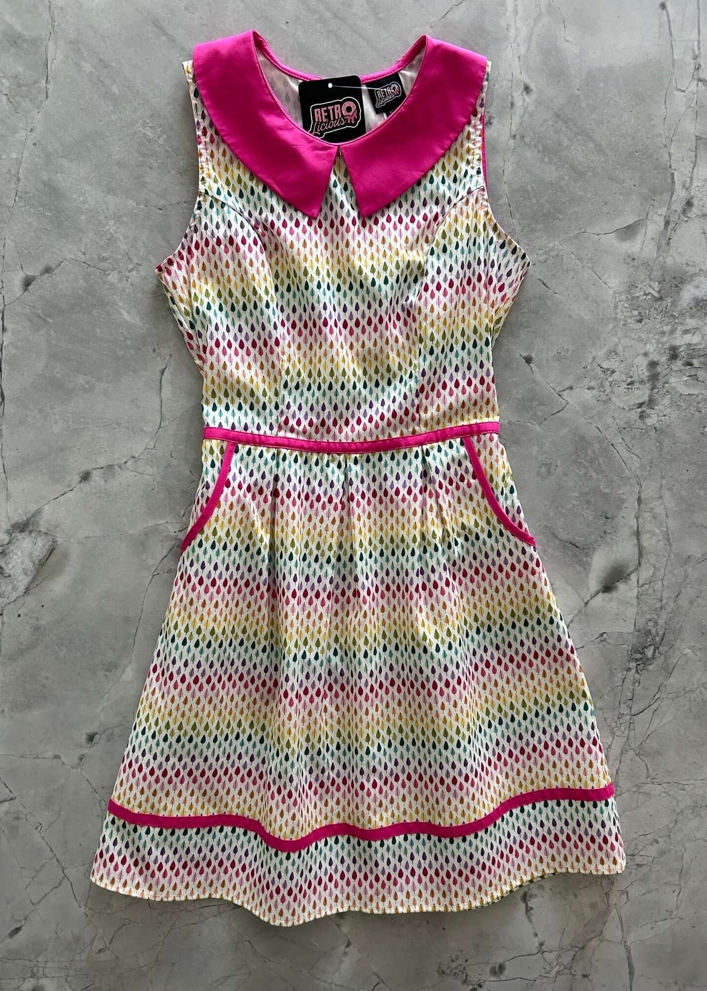 Rainbow Drop Collared Dress