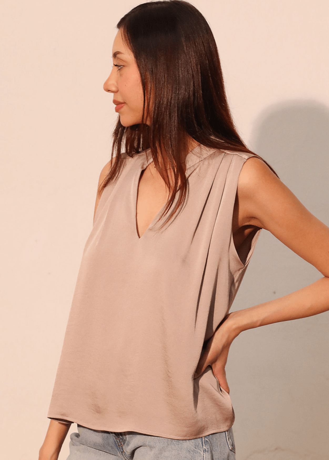 Paulina Pleated Poly Silk Top