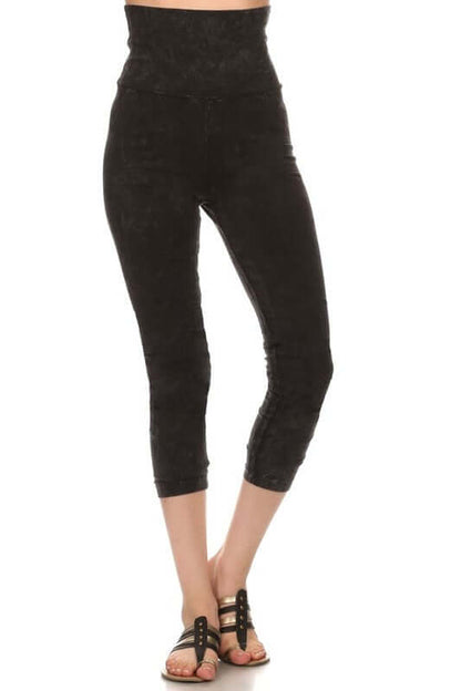 Easy Fit American Cotton Capri Leggings Made in USA in Black