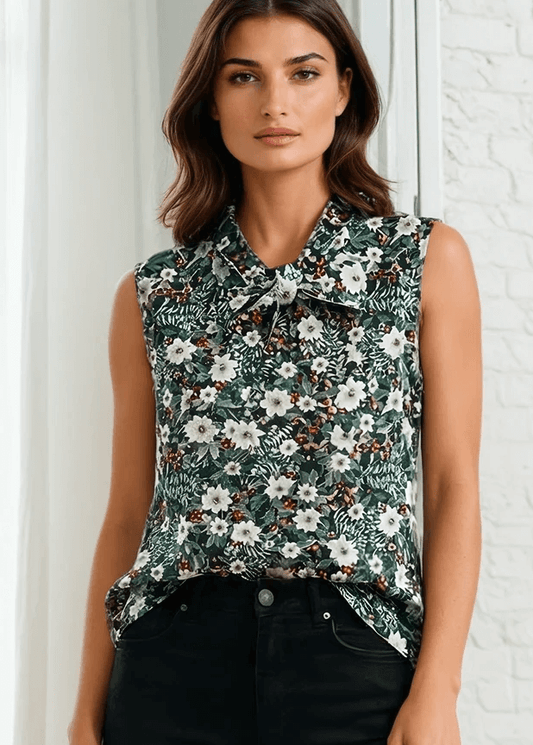 Winter Floral Bow Top