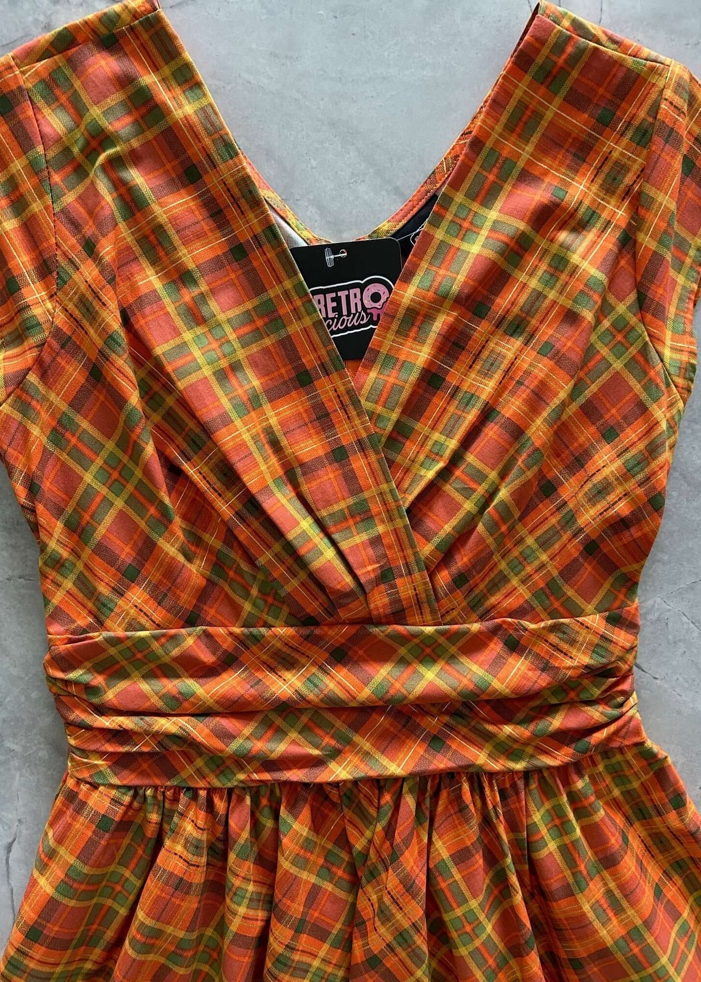 Orange Plaid Greta Dress