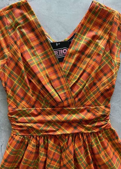 Orange Plaid Greta Dress