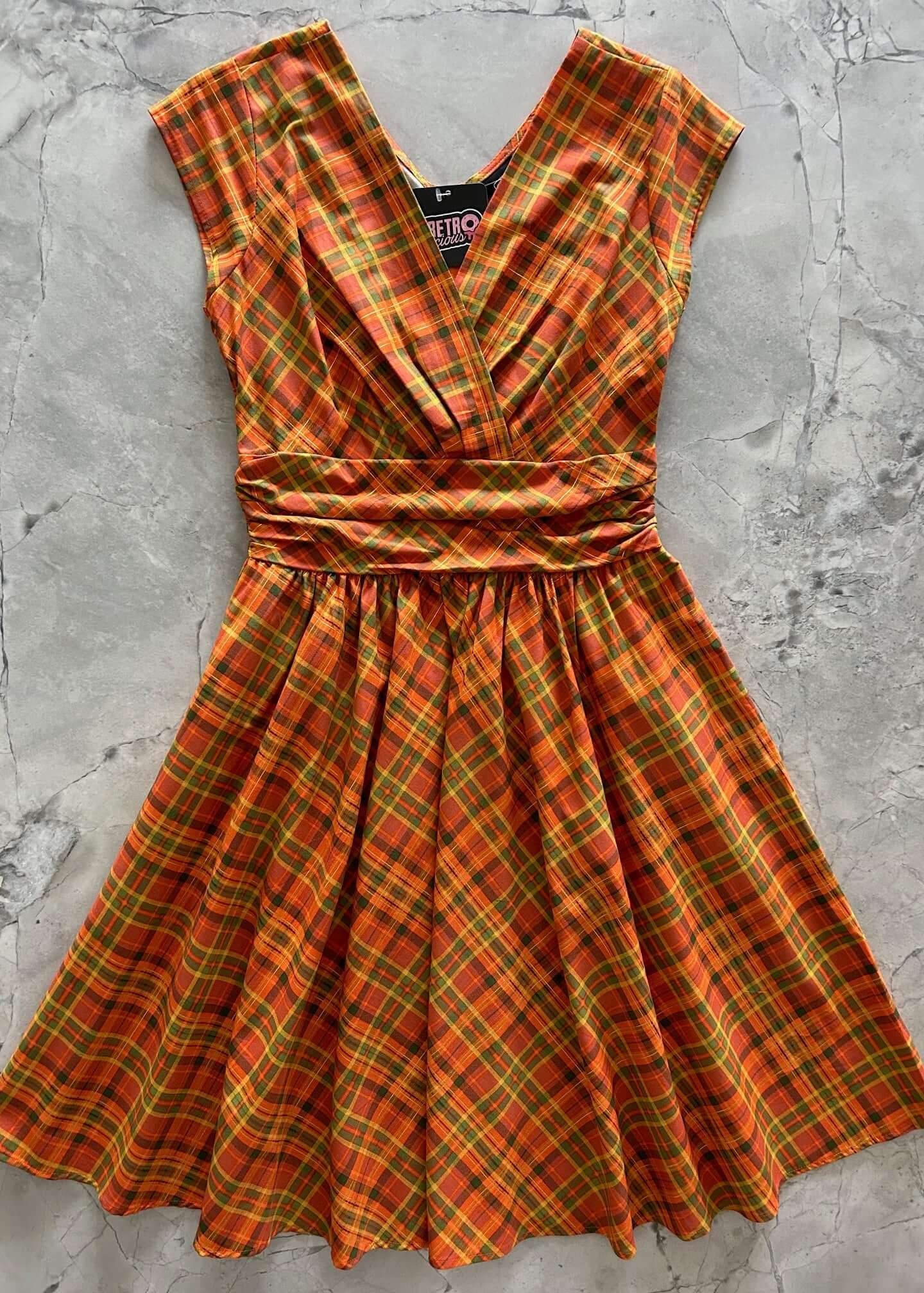 Orange Plaid Greta Dress