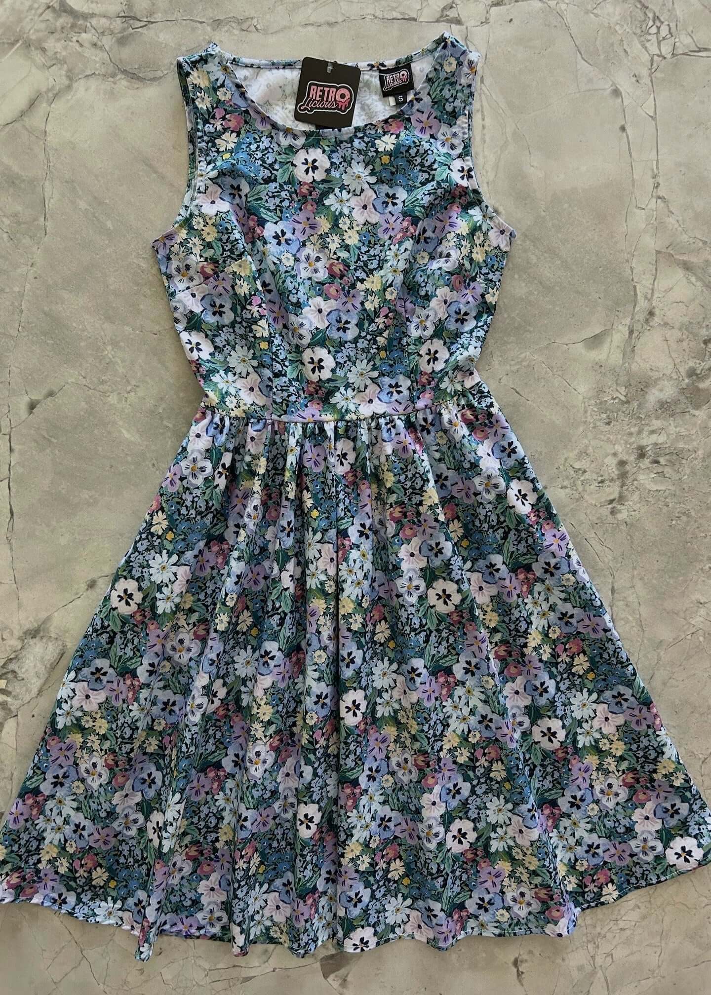 Painted Floral Vintage Dress