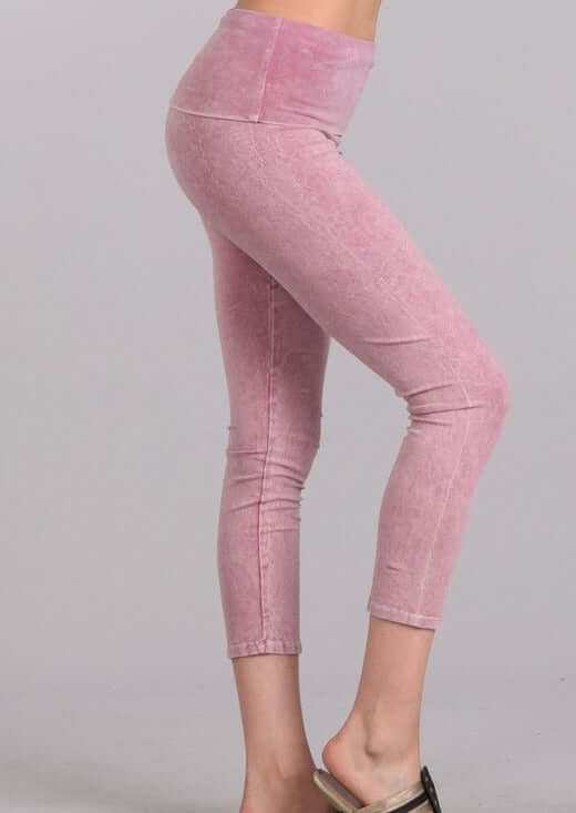 Easy Fit USA Cotton Capri Leggings Made in USA in Rose Lilac