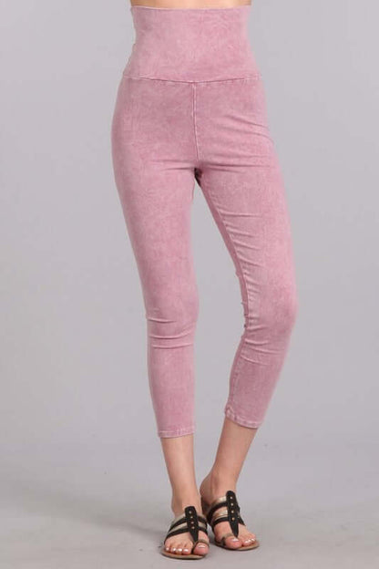 Easy Fit USA Cotton Capri Leggings Made in USA in Rose Lilac