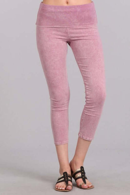 Easy Fit USA Cotton Capri Leggings Made in USA in Rose Lilac
