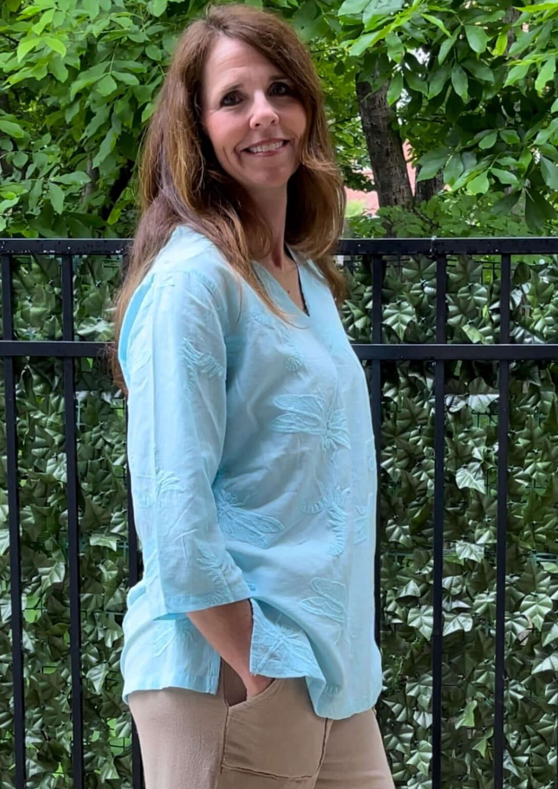 Dragonfly Embroidered Top Made in USA