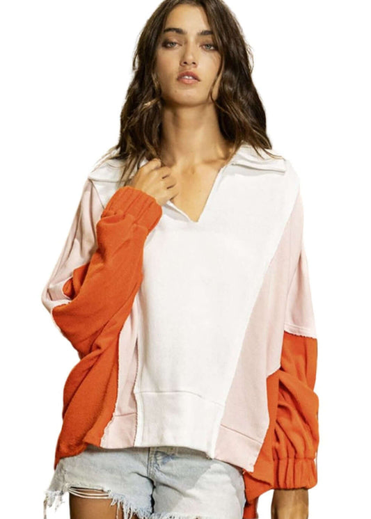 A Next Level Color Block Pullover - CLEARANCE FINAL SALE
