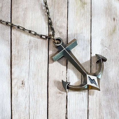 STRENGTH Hold Fast Anchor Necklace - Bronze