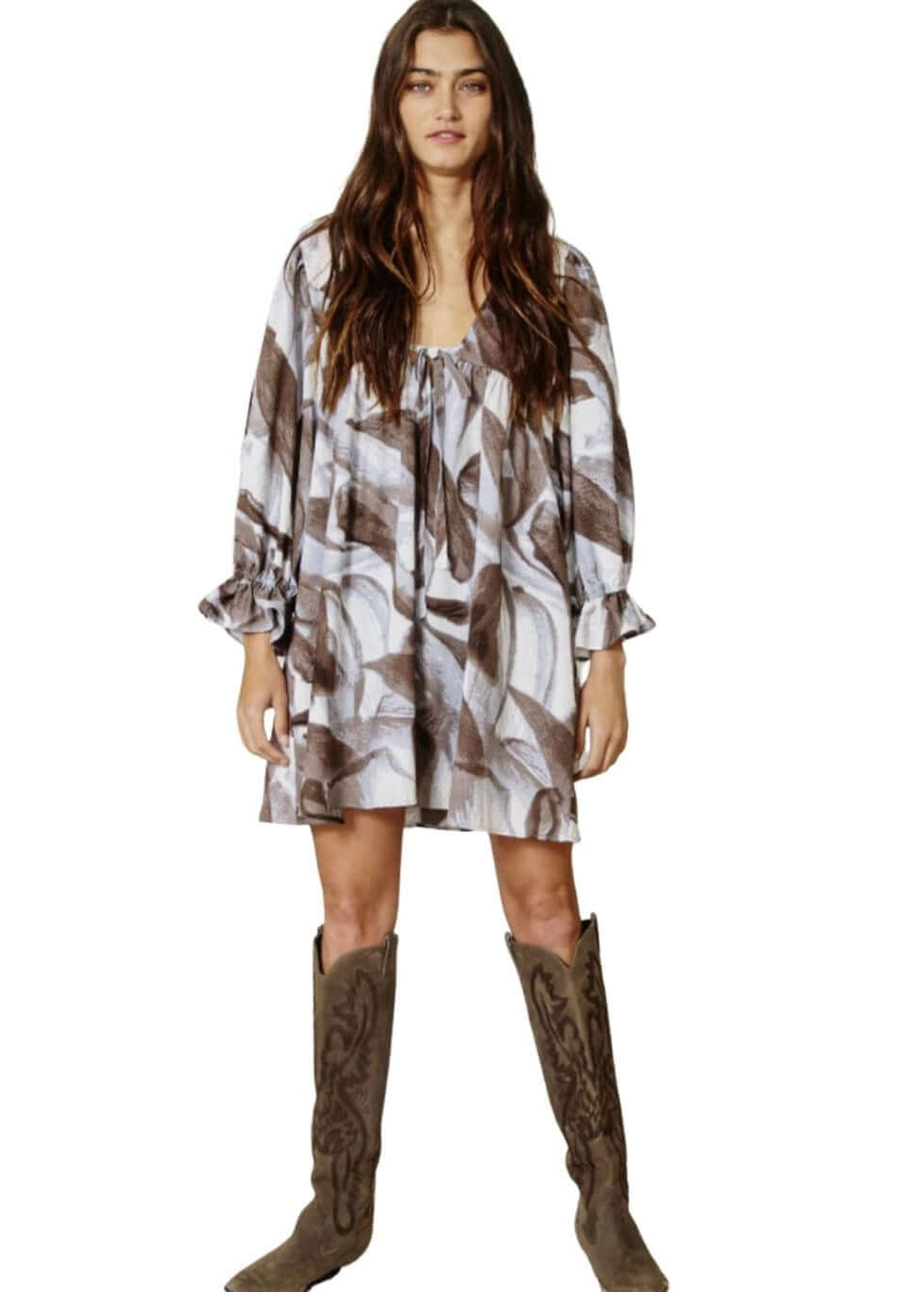 Marbled Effect Baby Doll Dress CLEARANCE FINAL SALE