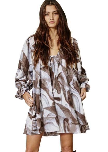 Marbled Effect Baby Doll Dress CLEARANCE FINAL SALE
