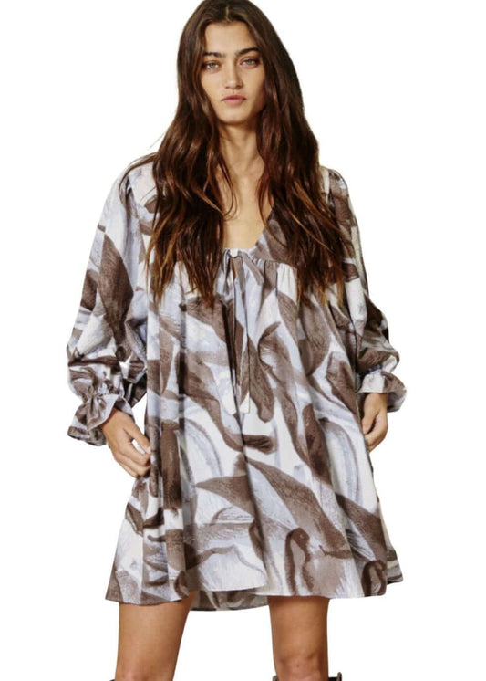 Marbled Effect Baby Doll Dress CLEARANCE FINAL SALE