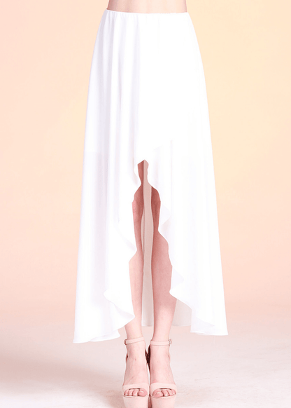 Washed Twill Cascade Maxi Skirt