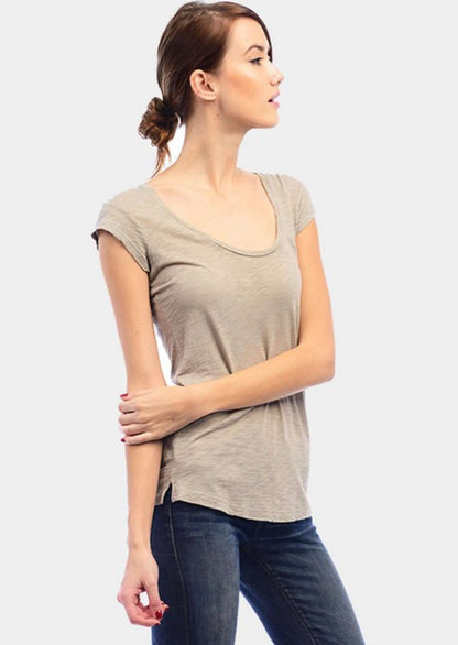 Scoop Neck Fitted Tee - CLEARANCE FINAL SALE