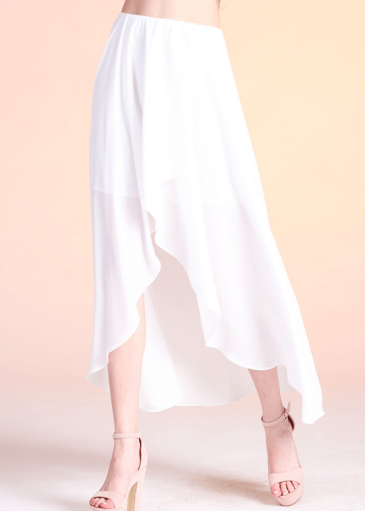 Washed Twill Cascade Maxi Skirt