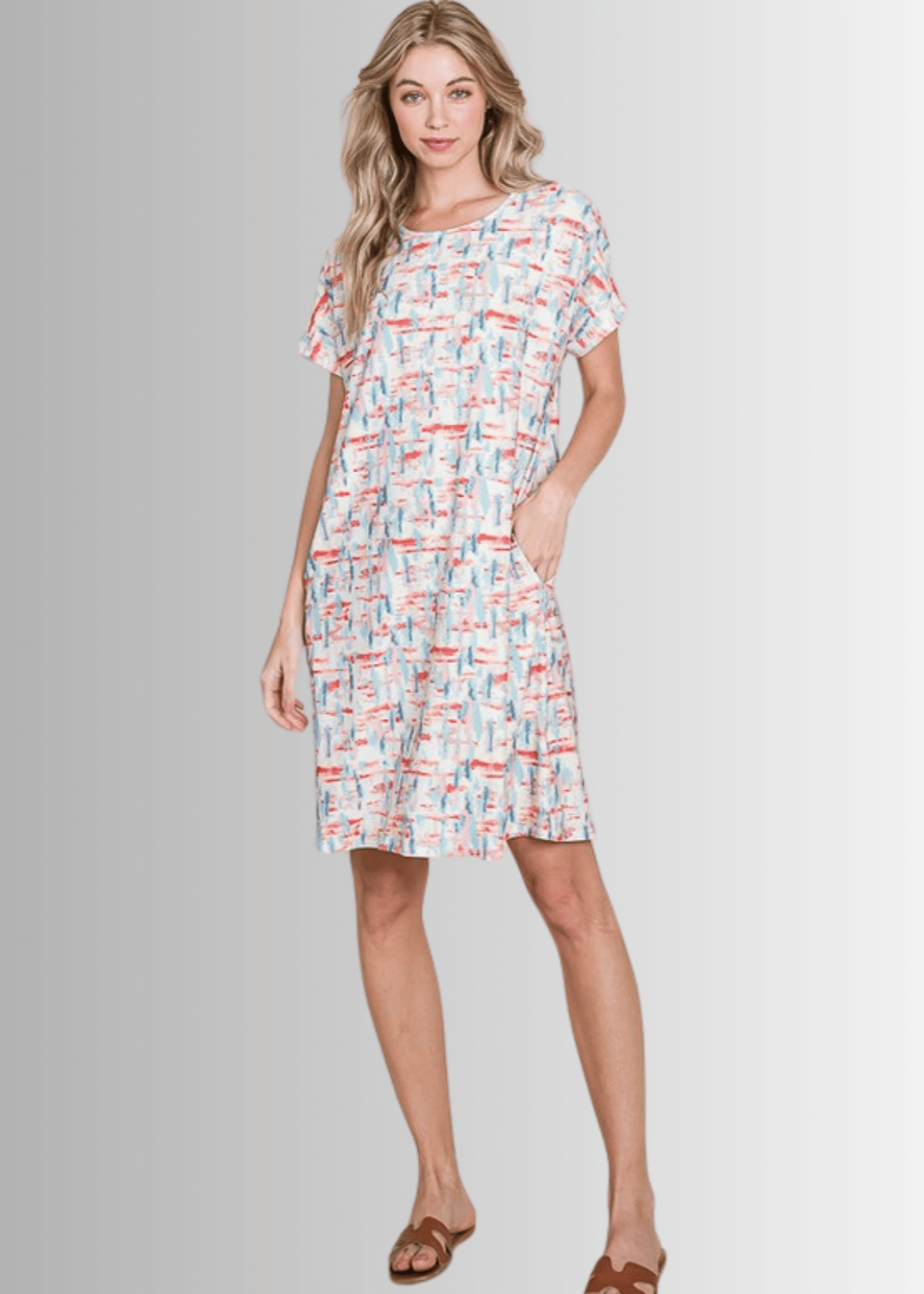 Summer Abstract Print Shirt Dress CLEARANCE FINAL SALE