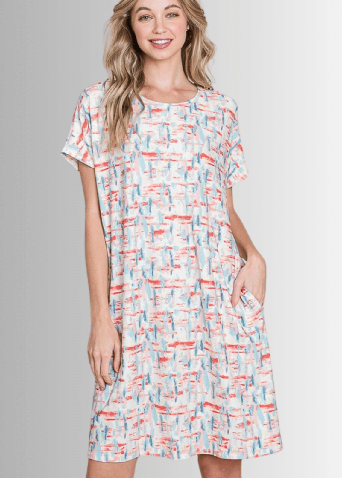 Summer Abstract Print Shirt Dress CLEARANCE FINAL SALE
