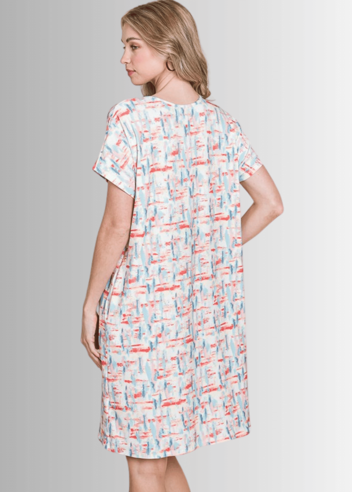 Summer Abstract Print Shirt Dress CLEARANCE FINAL SALE