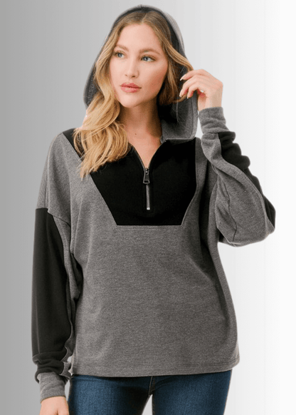 Allison Color Block Hoodie  - CLEARANCE FINAL SALE