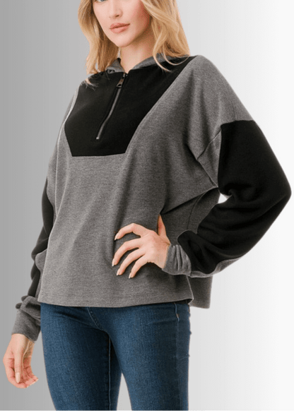 Allison Color Block Hoodie  - CLEARANCE FINAL SALE
