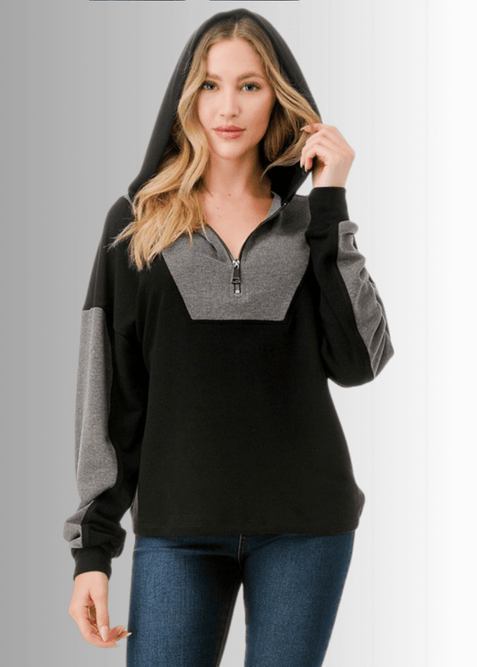 Allison Color Block Hoodie  - CLEARANCE FINAL SALE