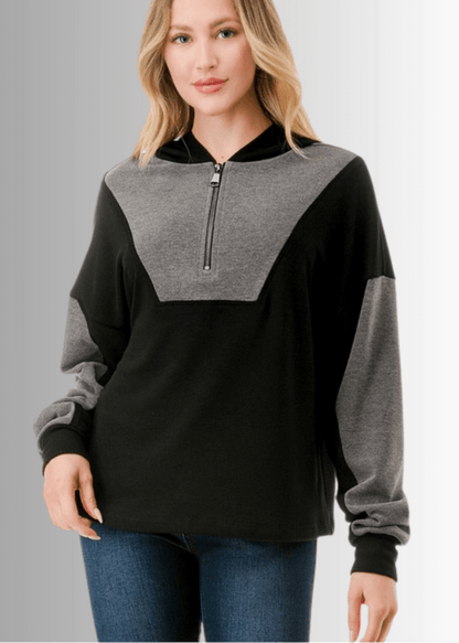 Allison Color Block Hoodie  - CLEARANCE FINAL SALE