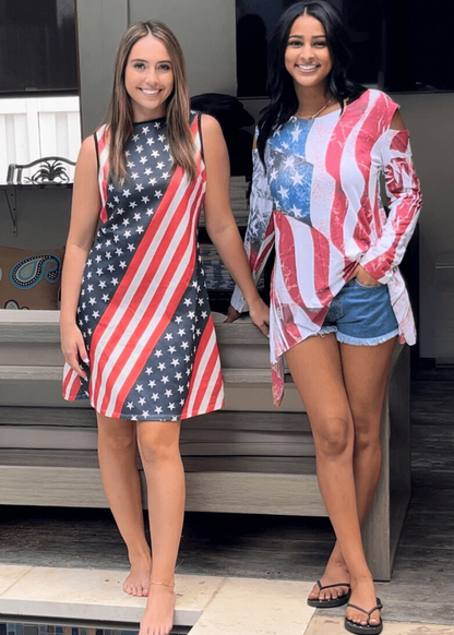 Patriotic Cold Shoulder Tunic CLEARANCE FINAL SALE