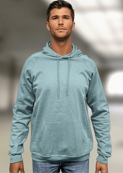 Organic Cotton Hoodie in Arctic Blue Made in USA