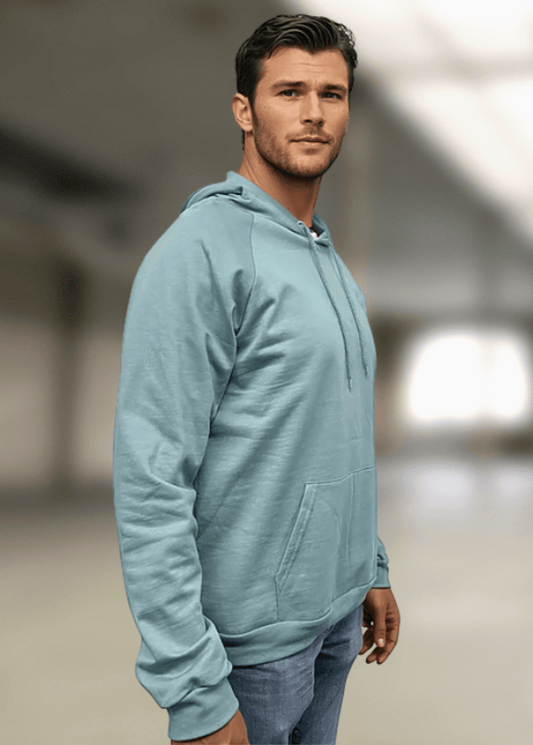 Organic Cotton Hoodie in Arctic Blue Made in USA
