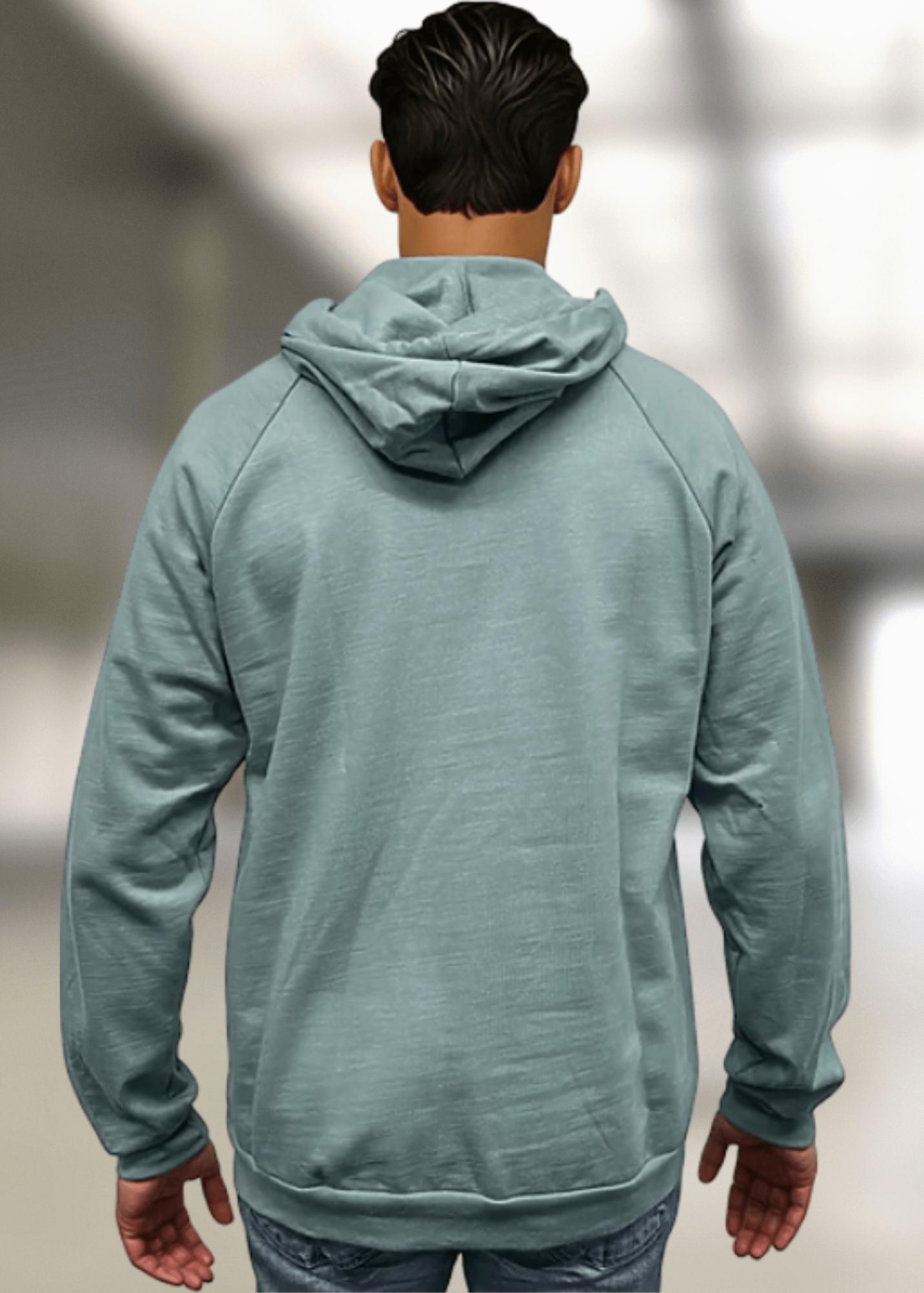 Organic Cotton Hoodie in Arctic Blue Made in USA