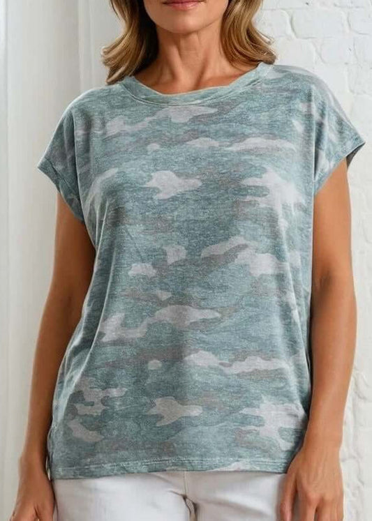 Army Print Twisted Tee