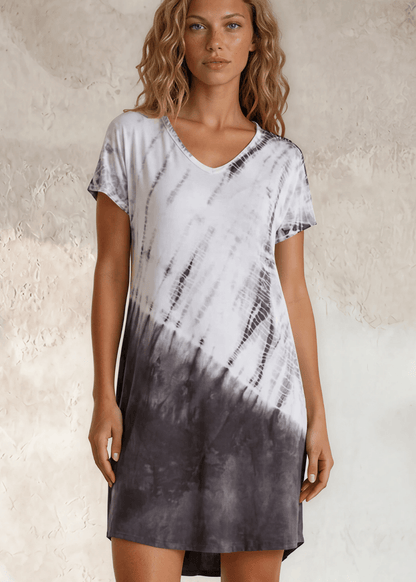 Casually Cool Tie Dye Dress in Grey