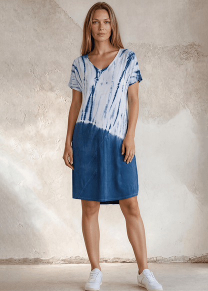 Casually Cool Tie Dye Dress in Blue