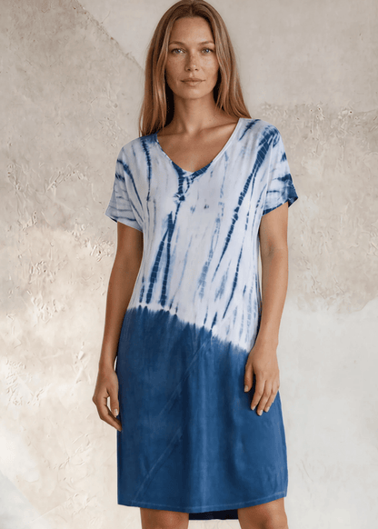 Casually Cool Tie Dye Dress in Blue
