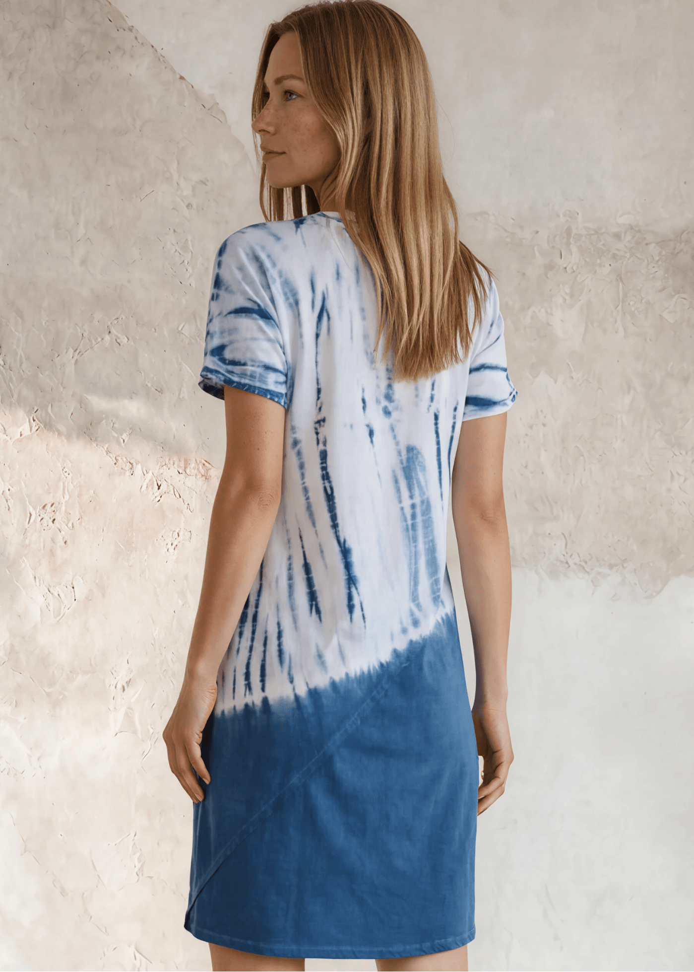 Casually Cool Tie Dye Dress in Blue