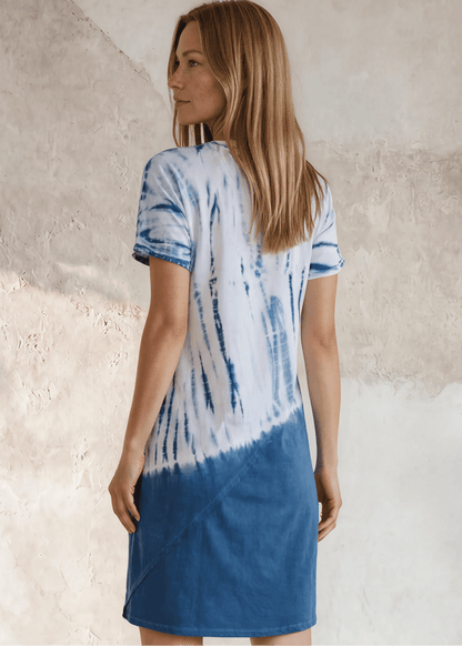 Casually Cool Tie Dye Dress in Blue