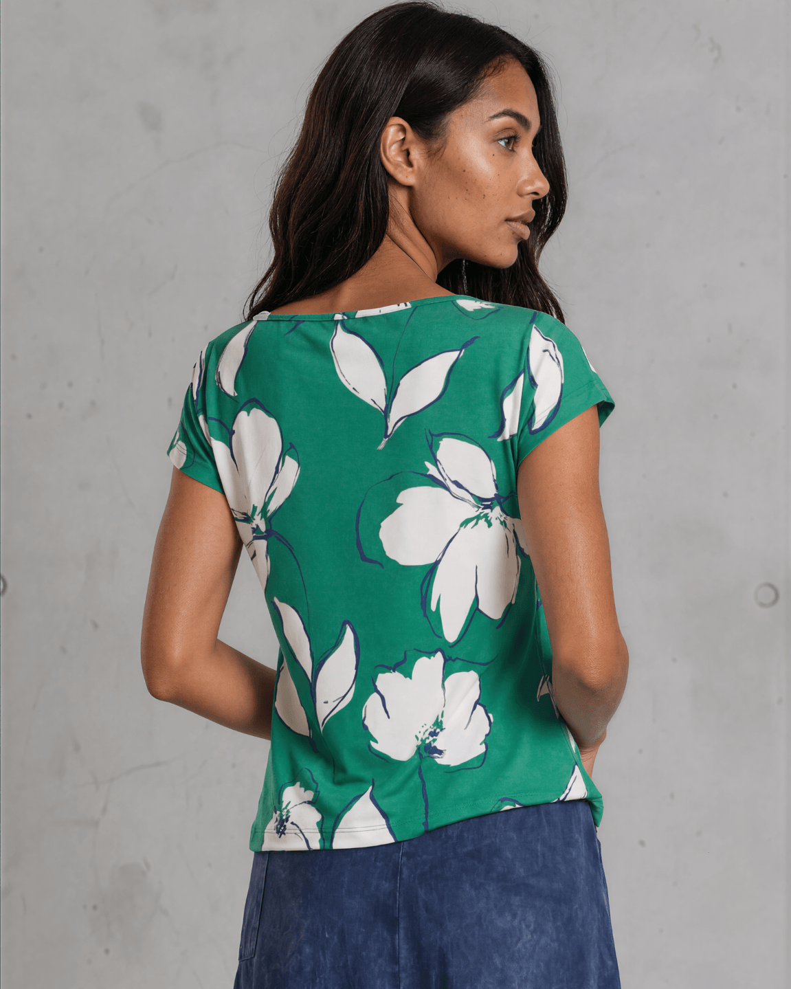 Farrah Flower Print Top W Knot Tie