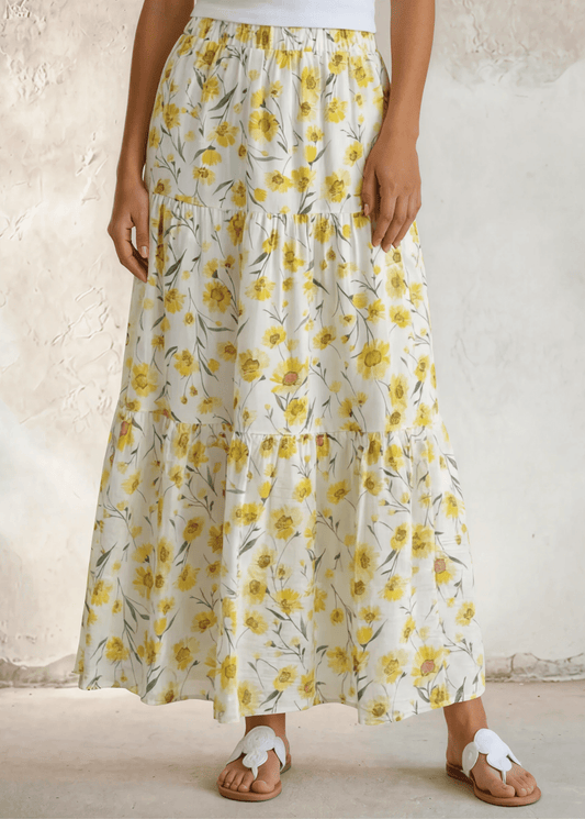 Sara Sunflower Bloom Maxi Skirt