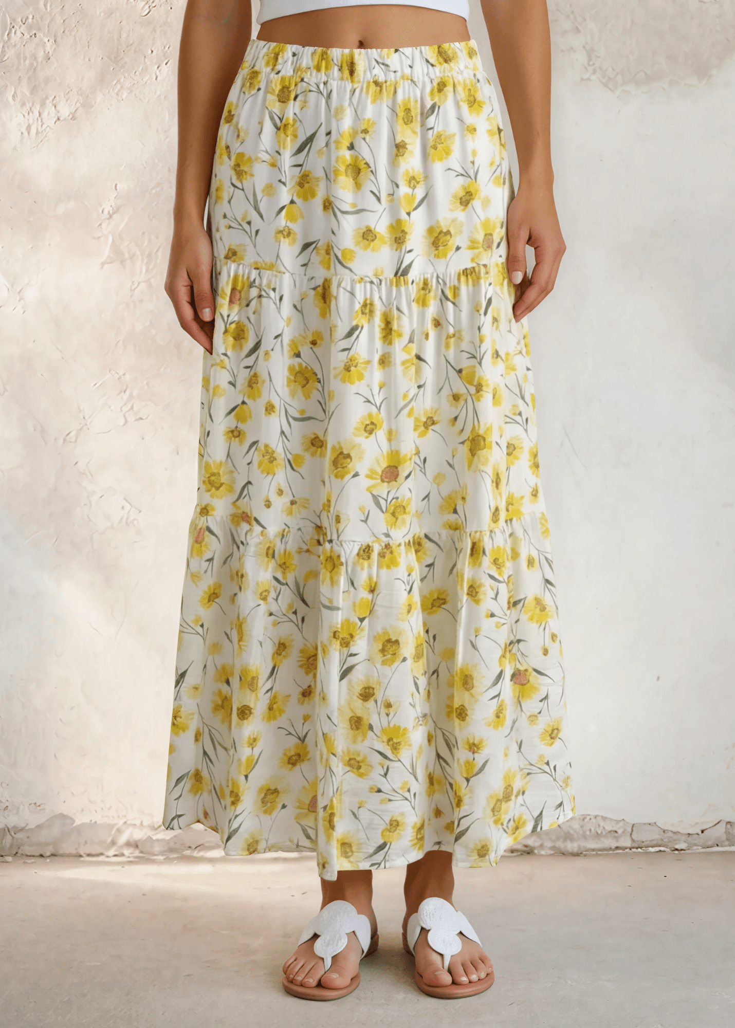 Sara Sunflower Bloom Maxi Skirt