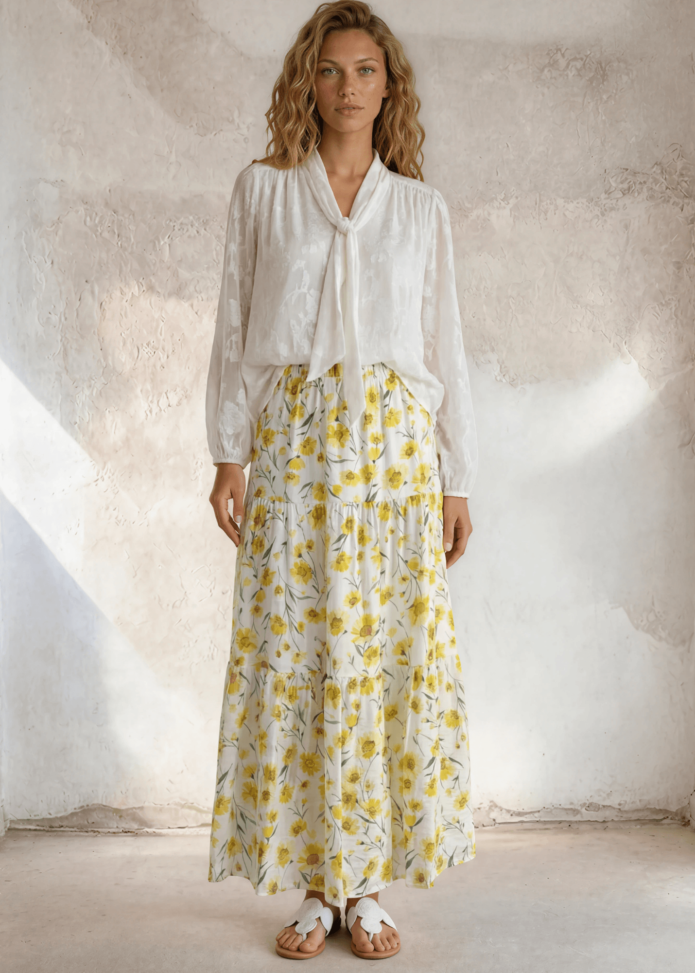 Sara Sunflower Bloom Maxi Skirt