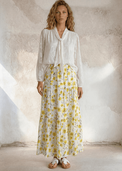 Sara Sunflower Bloom Maxi Skirt