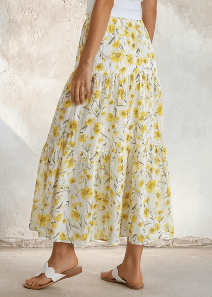Sara Sunflower Bloom Maxi Skirt