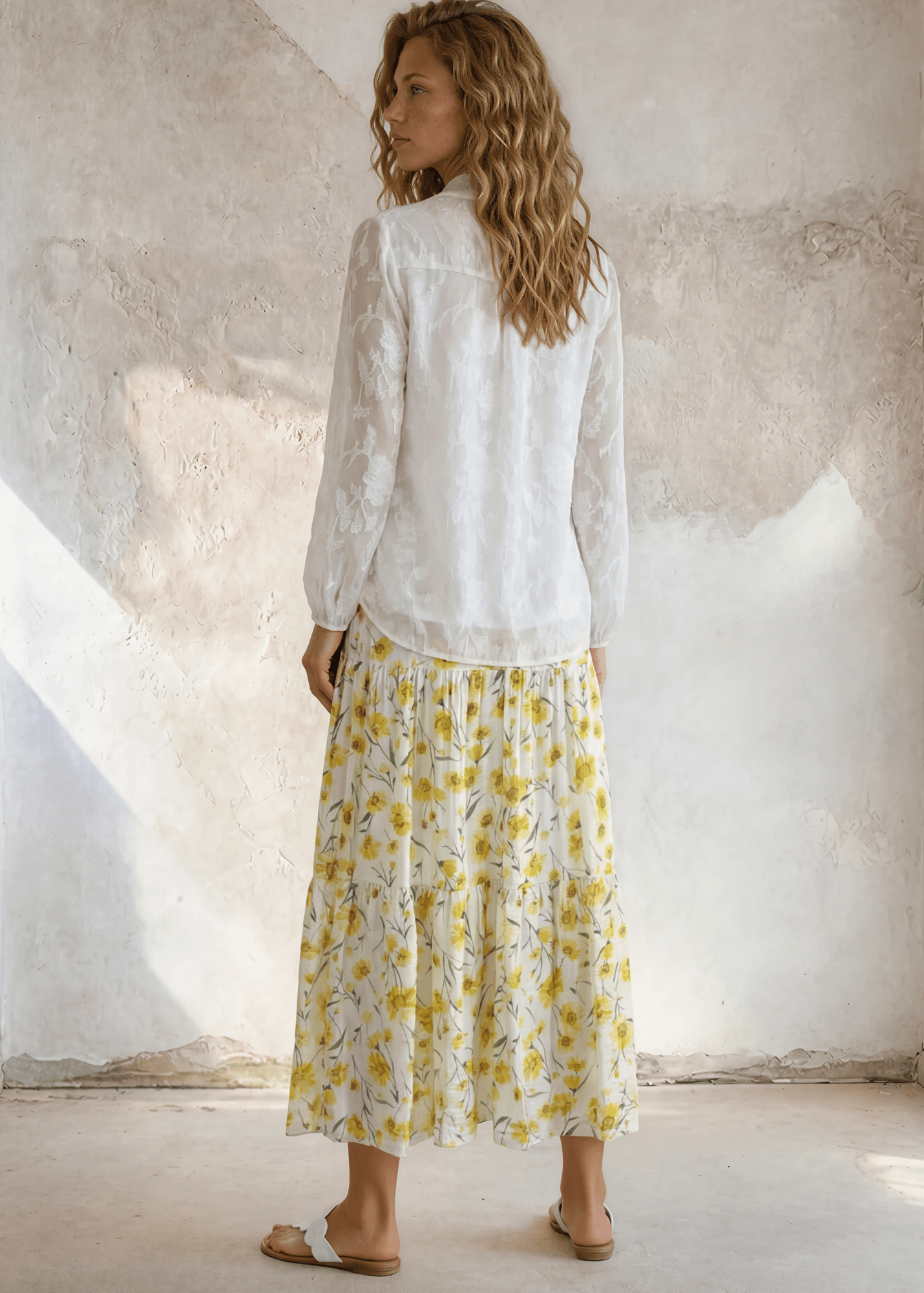 Sara Sunflower Bloom Maxi Skirt