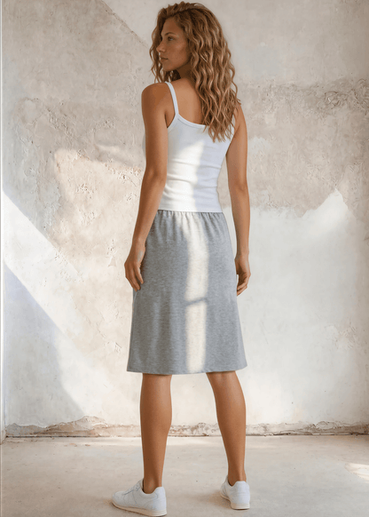 Penelope Pocket Skirt in Heather Gray