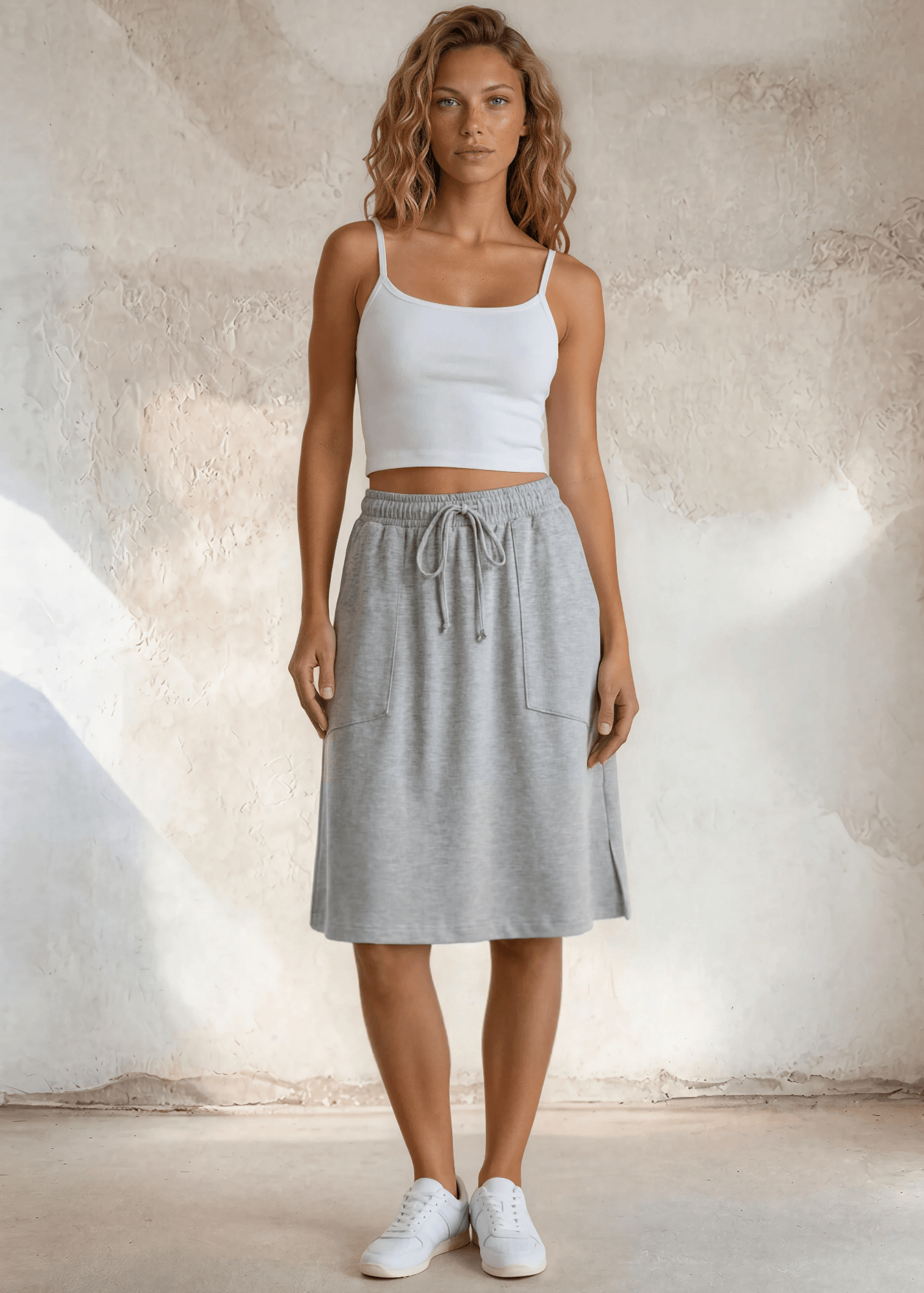 Penelope Pocket Skirt in Heather Gray