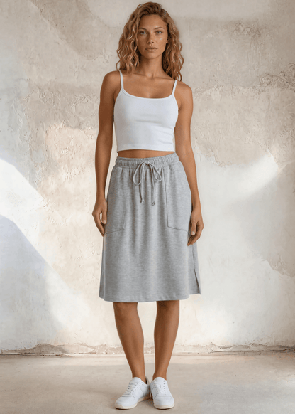 Penelope Pocket Skirt in Heather Gray