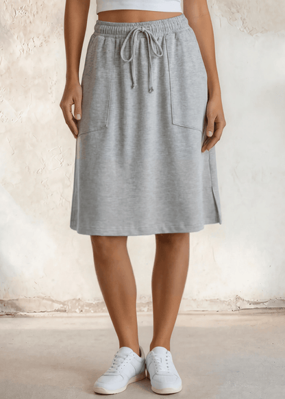 Penelope Pocket Skirt in Heather Gray