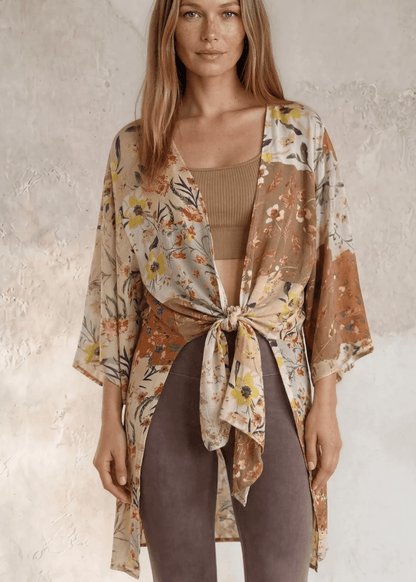 Farrah Floral Patchwork Kimono Cardigan